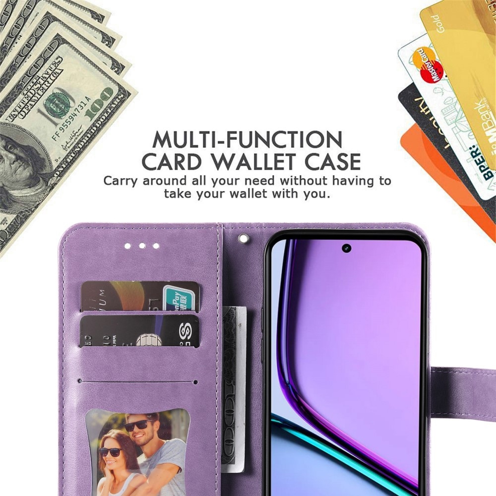 Mandala könyvtáska a Realme C67 készülékhez - lila