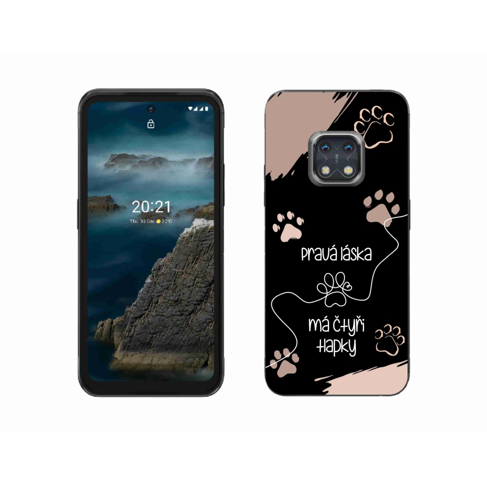 Zselés borító mmCase a Nokia XR20 készülékhez - kutyamotívum 1 fekete háttér