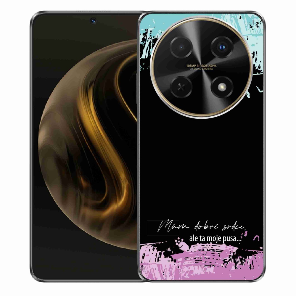 Gél borító mmCase a Huawei Nova 12i készülékhez - vicces szöveg 3 fekete háttérrel