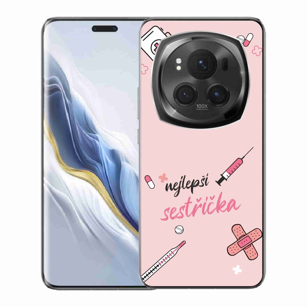 Gél borító mmCase a Honor Magic 6 Pro 5G-n - a legjobb kishúg rózsaszín háttérrel