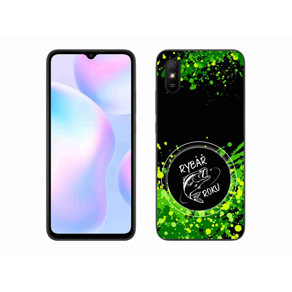 Gél borító mmCase a Xiaomi Redmi 9AT számára - az év halászának fekete háttere