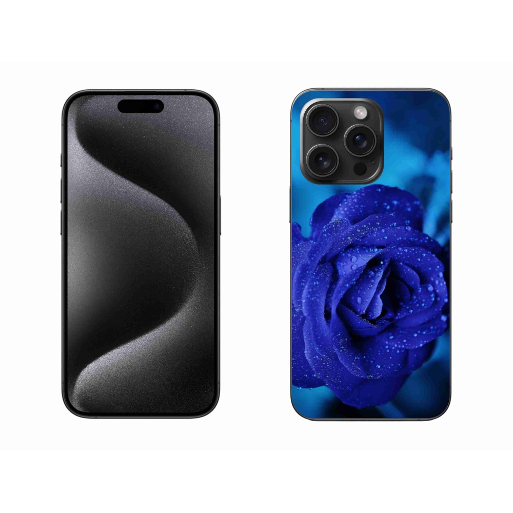 Gél tok mmCase iPhone 15 Pro Max készülékhez - kék rózsa