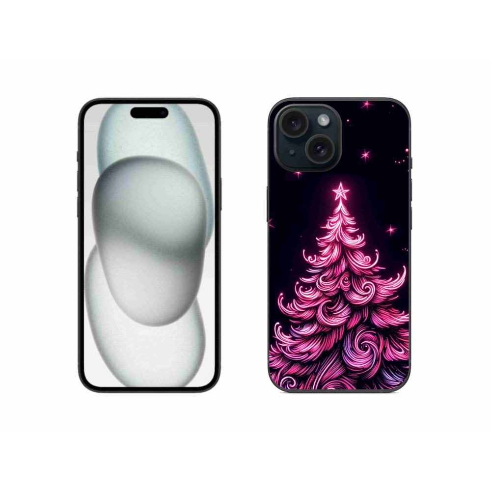 Gél borítás mmCase iPhone 15 készülékhez - neon karácsonyfa 2