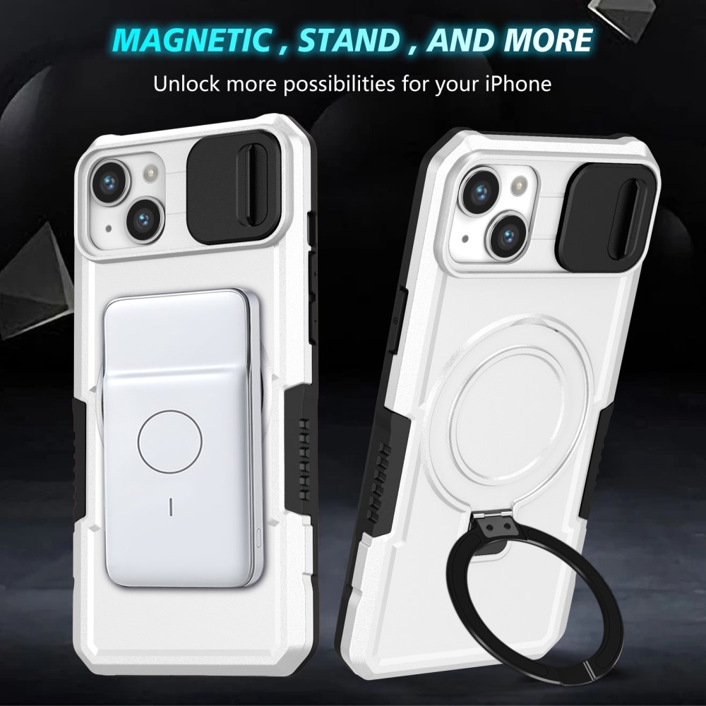 Fulcrum tartós borító kameravédelemmel és MagSafe funkcióval iPhone 14 készülékhez - Fekete/Fehér