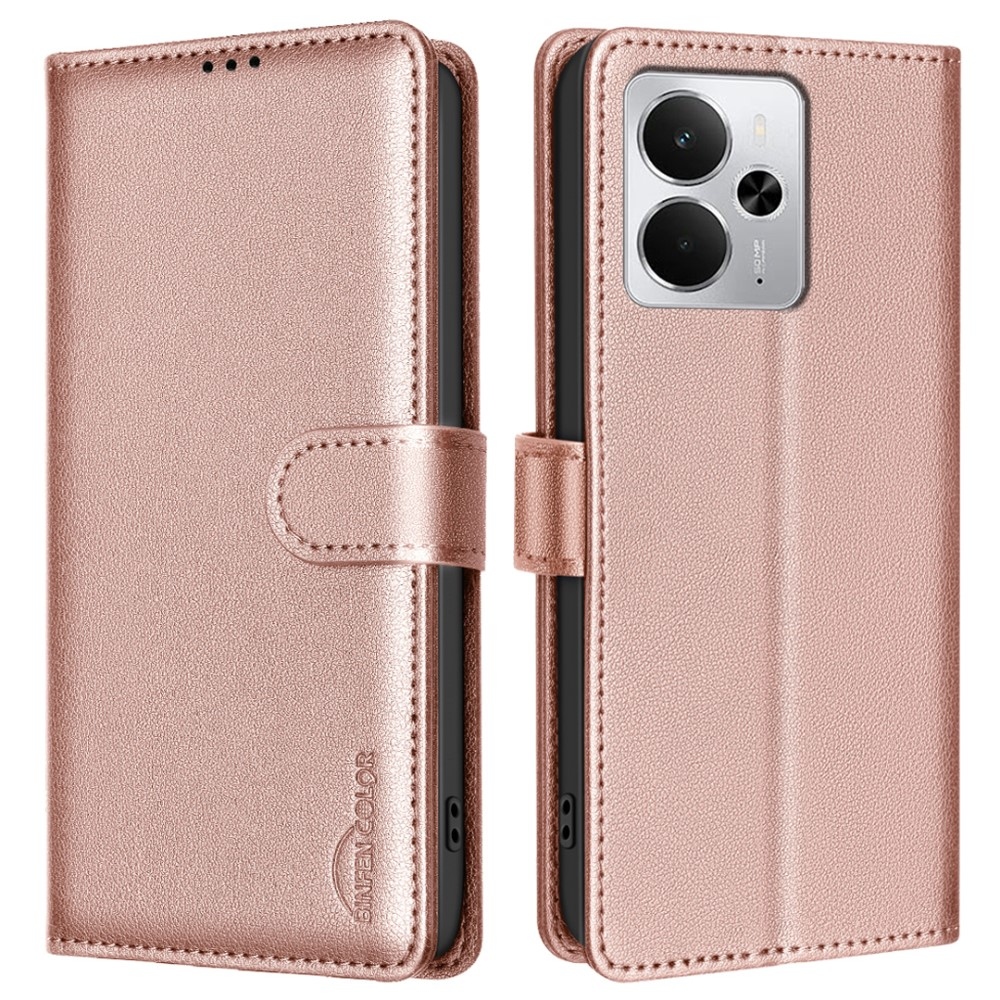 BINFEN könyvtáska a Realme 14 5G készülékhez - rózsaarany