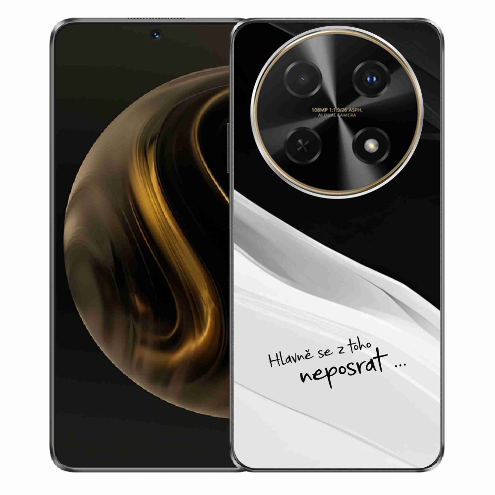 Gél borító mmCase a Huawei Nova 12i számára - vicces szöveg 13 fehér és fekete háttérrel