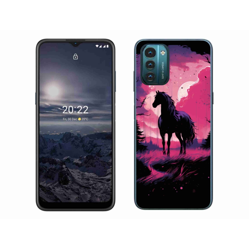 Zselés borítás mmCase Nokia G11/G21 készülékhez - fekete rajzfilm ló 1