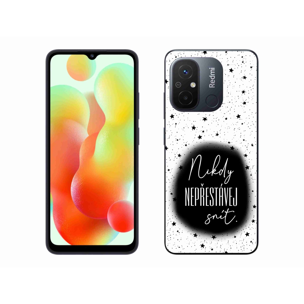 Gél borítás mmCase a Xiaomi Redmi 12C-hez - idézet 1 fekete és fehér háttérrel