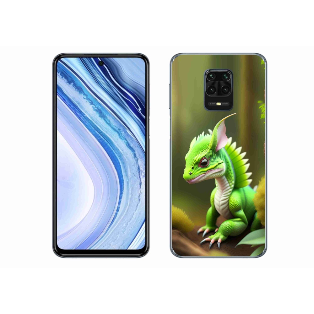 Gél borítás mmCase a Xiaomi Redmi Note 9S-hez - zöld sárkány