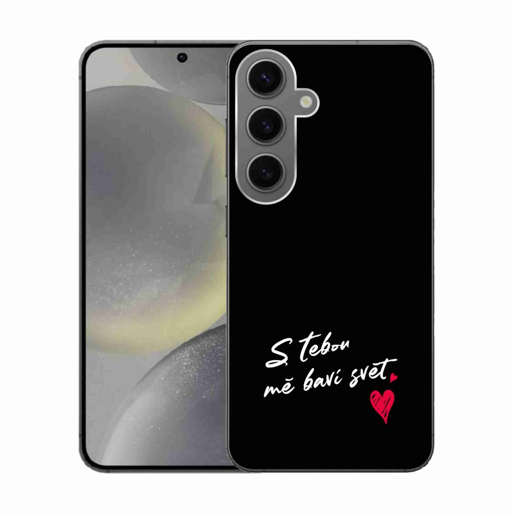 Gél borító mmCase Samsung Galaxy S24 készülékhez - szerelmes szöveg 1 fekete háttér