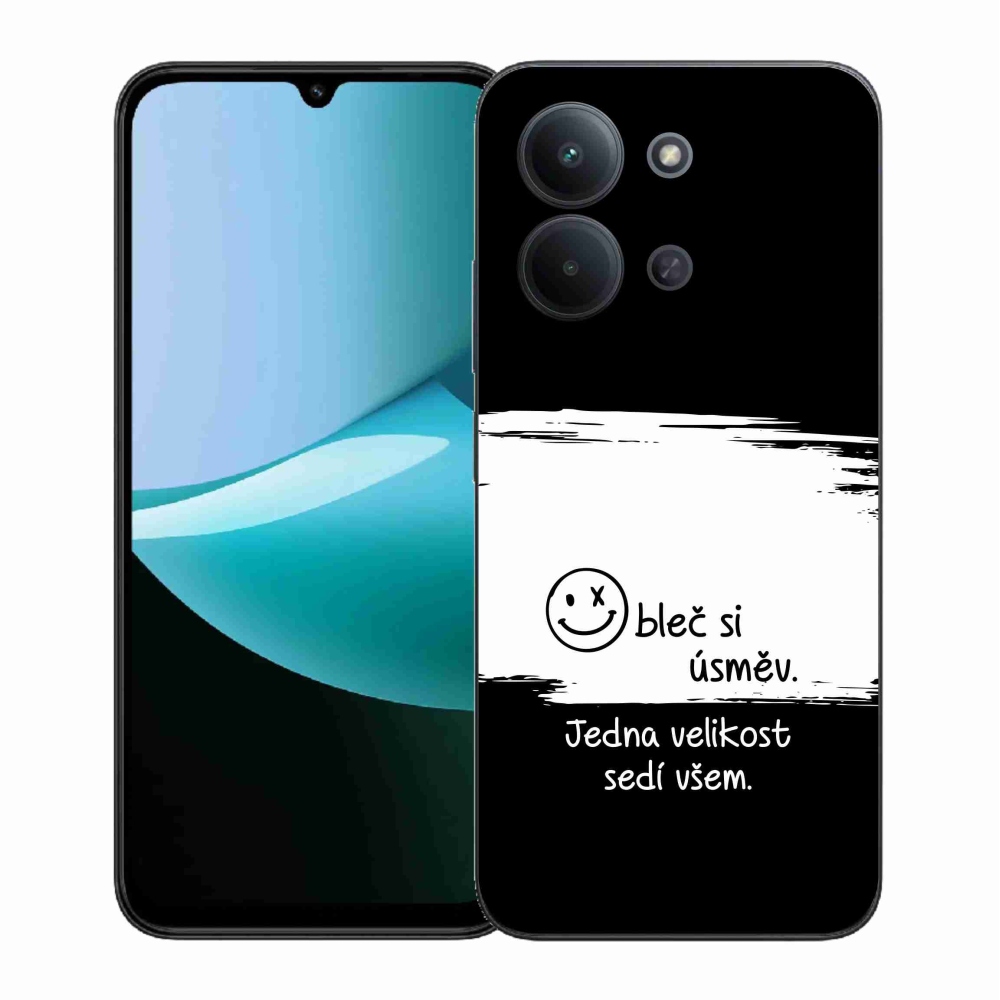 Gél borító mmCase a Xiaomi Redmi 15C 4G (171mm)/Poco C85 4G (171mm) - vicces szöveg 8 fekete-fehér háttérrel