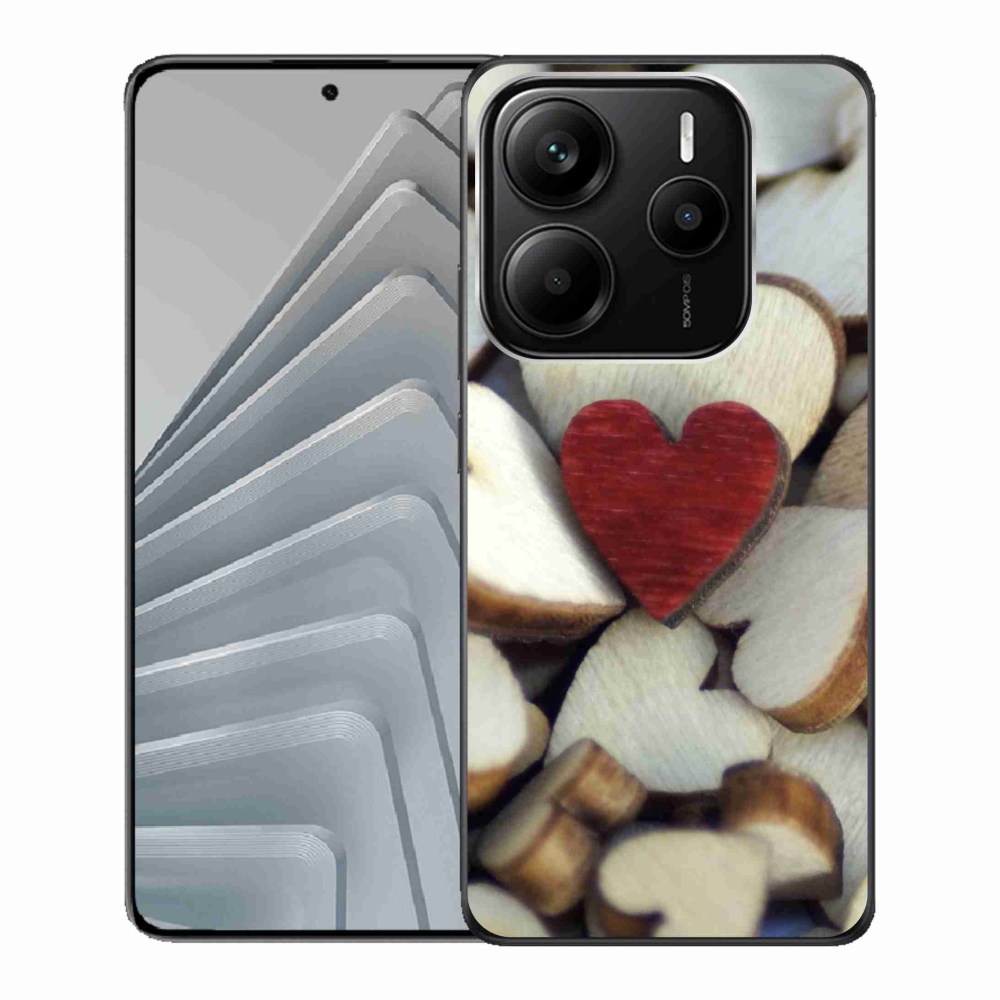 Gél borítás mmCase a Xiaomi Redmi Note 14 5G számára - gravírozott piros szív