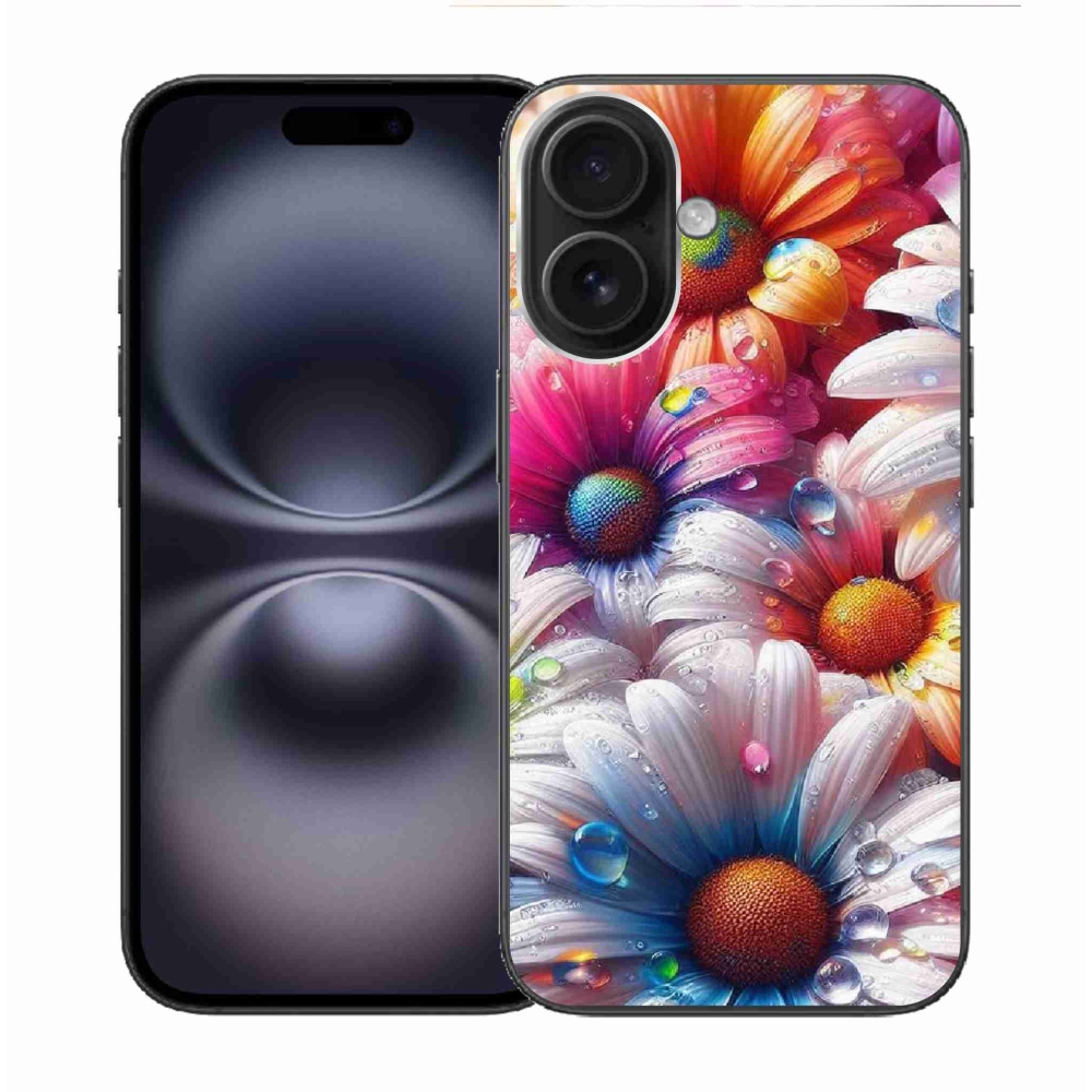 Zselés borítás mmCase iPhone 16 készülékhez - színes margaréták