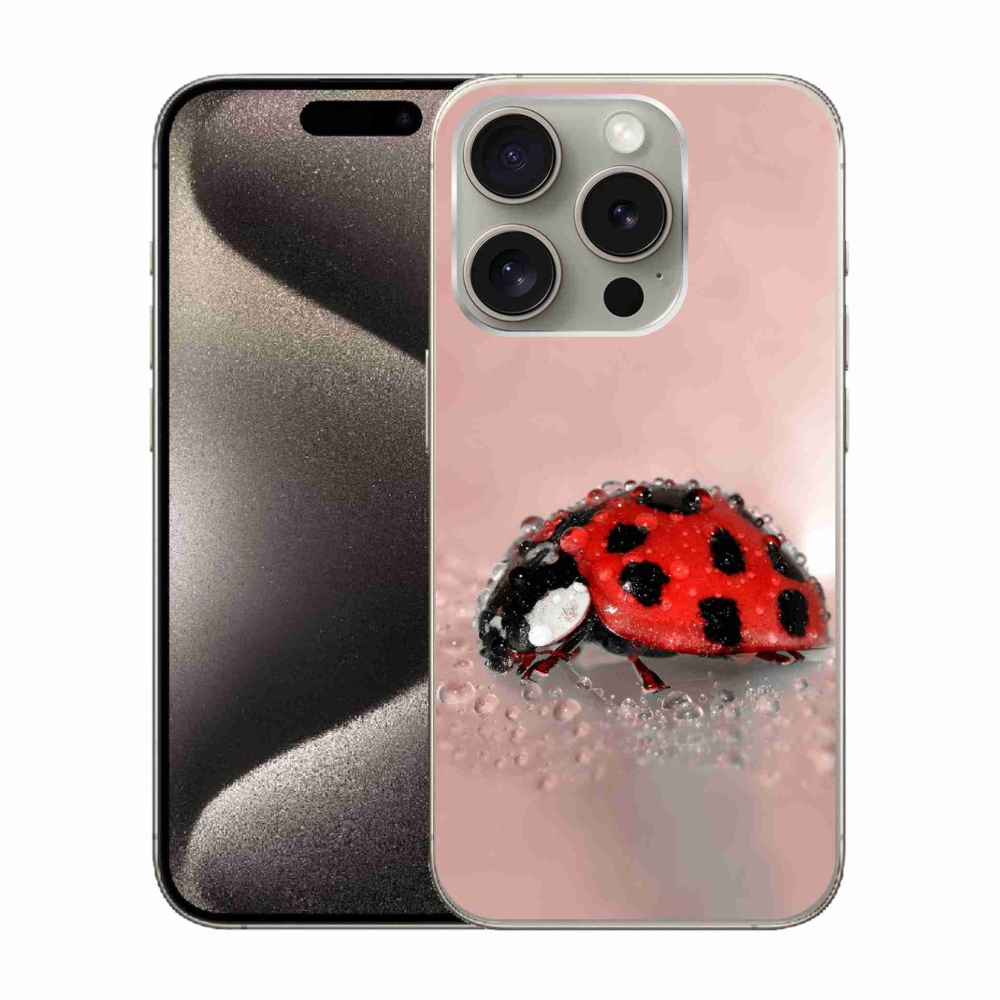 Zselés borítás mmCase iPhone 15 Pro készülékhez - katicabogár