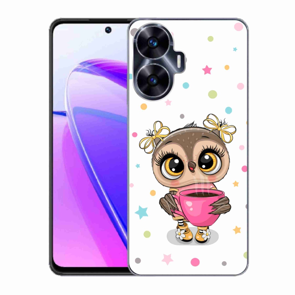 Gél borító mmCase a Realme C55 készülékhez - rajzfilm bagoly