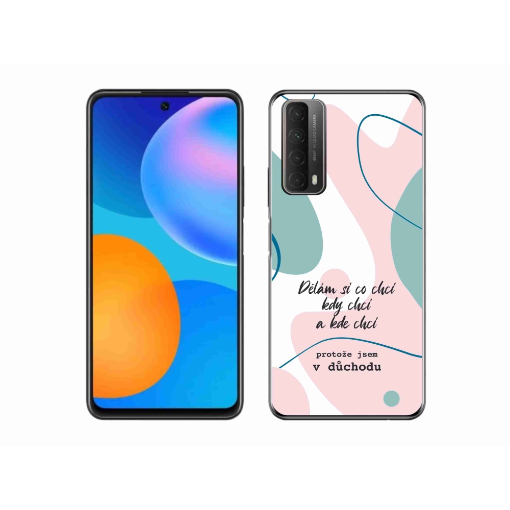 Gél borító mmCase a Huawei P Smart (2021) számára - vicces szöveg 10 fehér háttér