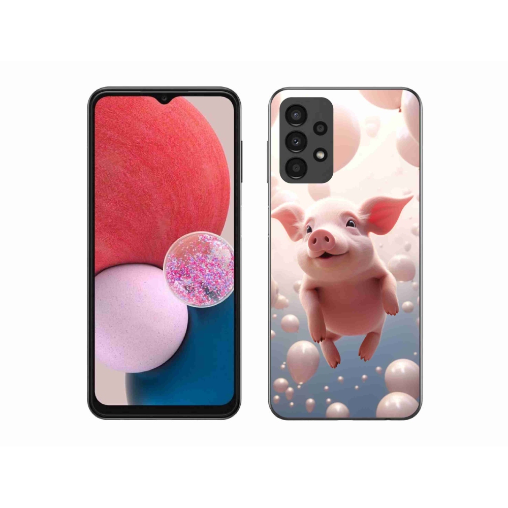 Gél borítás mmCase Samsung Galaxy A13 4G - malacka lufikkal mmCase Samsung Galaxy A13 4G - malacka lufikkal