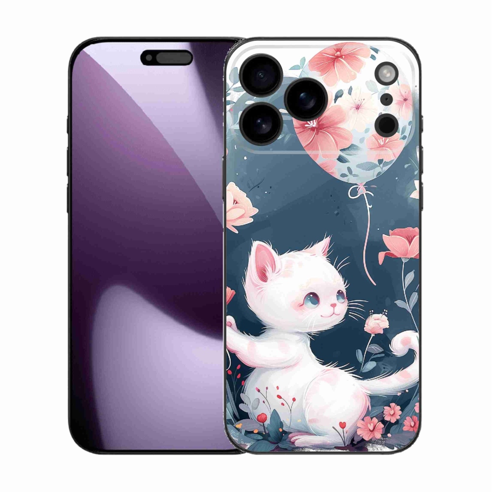 Gél borítás mmCase iPhone 17 Pro Max készülékhez - cica lufival