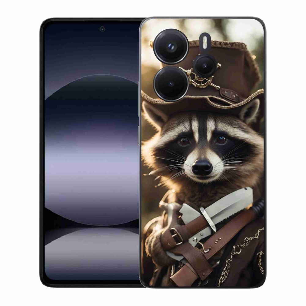 Gél borító mmCase a Xiaomi Redmi Note 14-hez - mosómedve egyenruhában