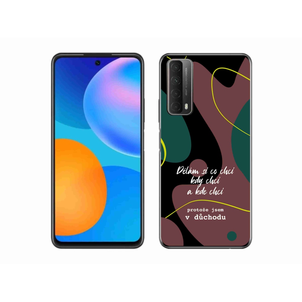 Gél borító mmCase a Huawei P Smart (2021) - vicces szöveg 10 fekete háttér