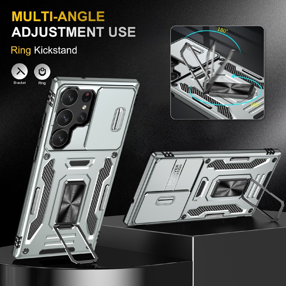 Gyűrűk tartós borítása Samsung Galaxy S25 Ultra készülékhez - szürke