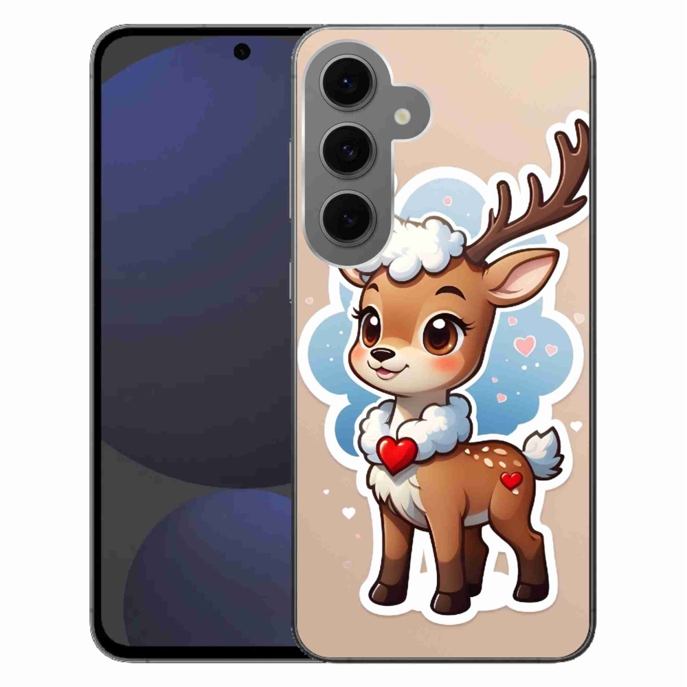 Zselés borítás mmCase Samsung Galaxy S24 FE - rajzfilm rénszarvashoz
