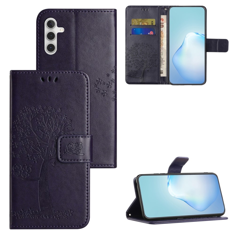 Fa könyv tok Samsung Galaxy A56 5G - sötét lila