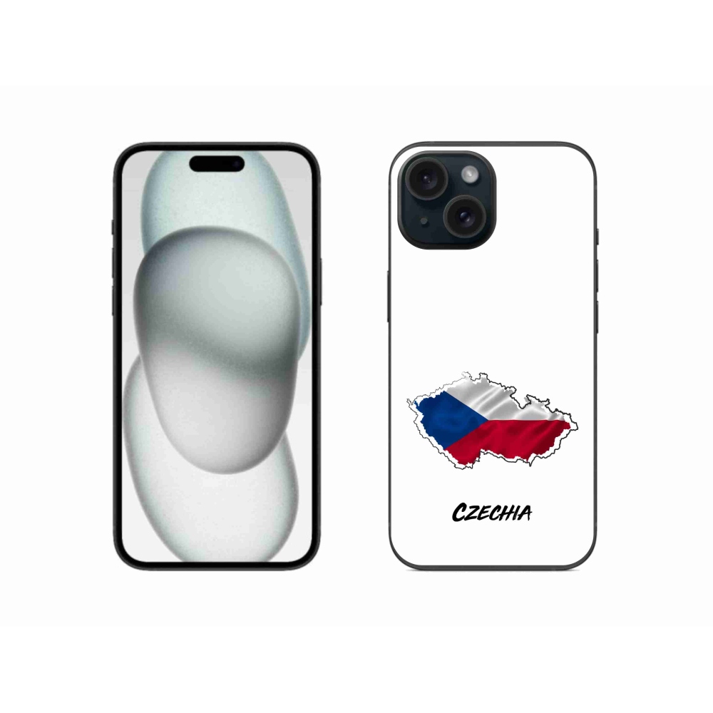 Gél borító mmCase iPhone 15 készülékhez - Csehország fehér háttér