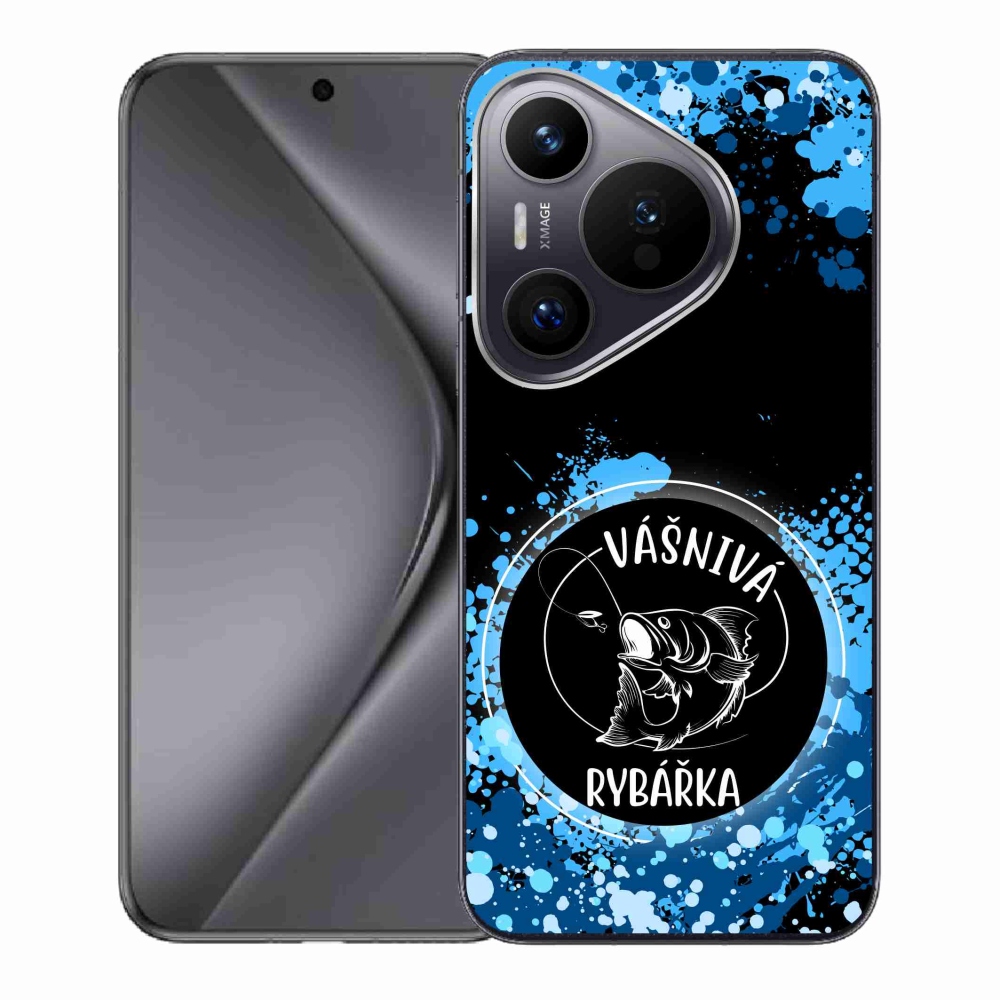 Gél borító mmCase a Huawei Pura 70-hez - szenvedélyes halásznő fekete háttérrel