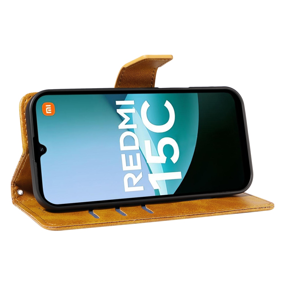 Rácsos könyvtáska Xiaomi Redmi 15C 4G/5G (173mm) - sárga