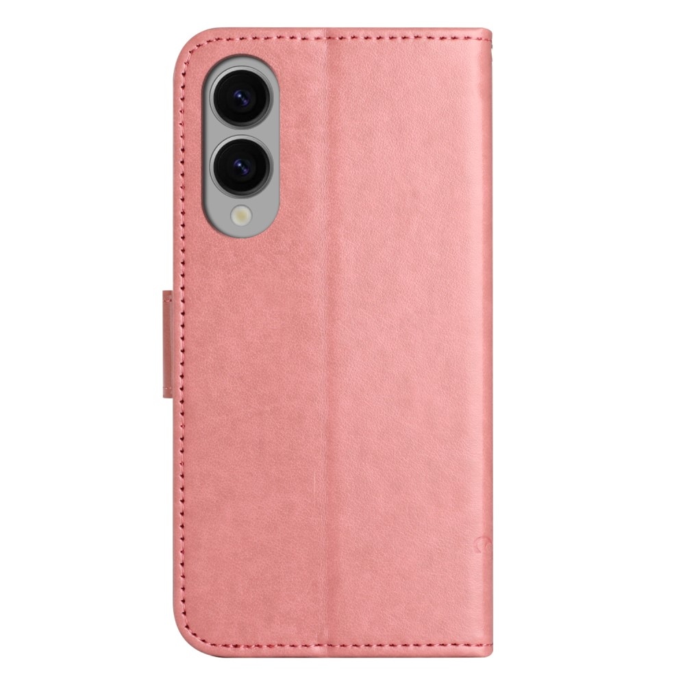 Virágos könyv tok Samsung Galaxy S25 Edge készülékhez - rózsaszín