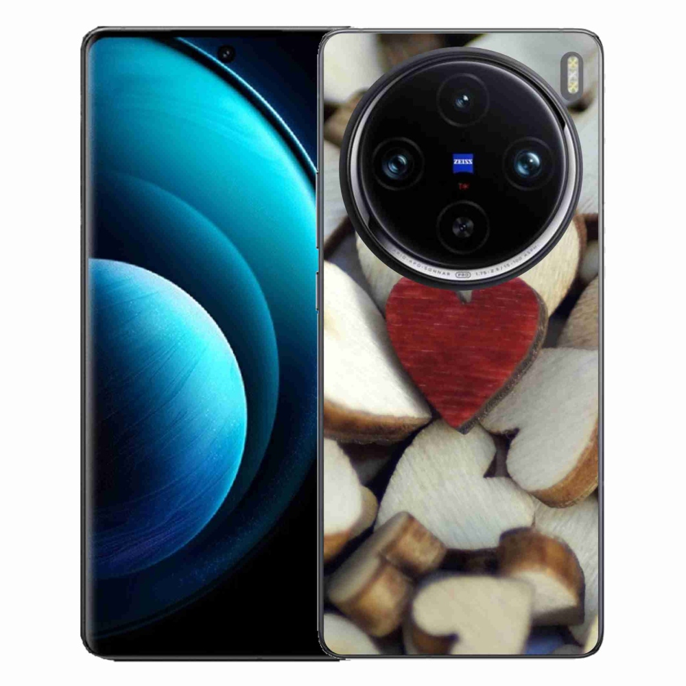 Zselés borítás mmCase a Vivo X100 Pro 5G készülékhez - gravírozott piros szív