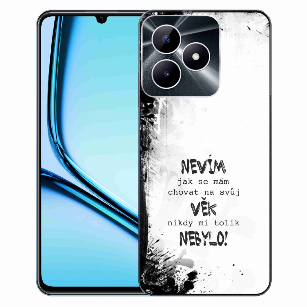 Gél borító mmCase a Realme Note 50 készülékhez - vicces szöveg 14 fehér háttér