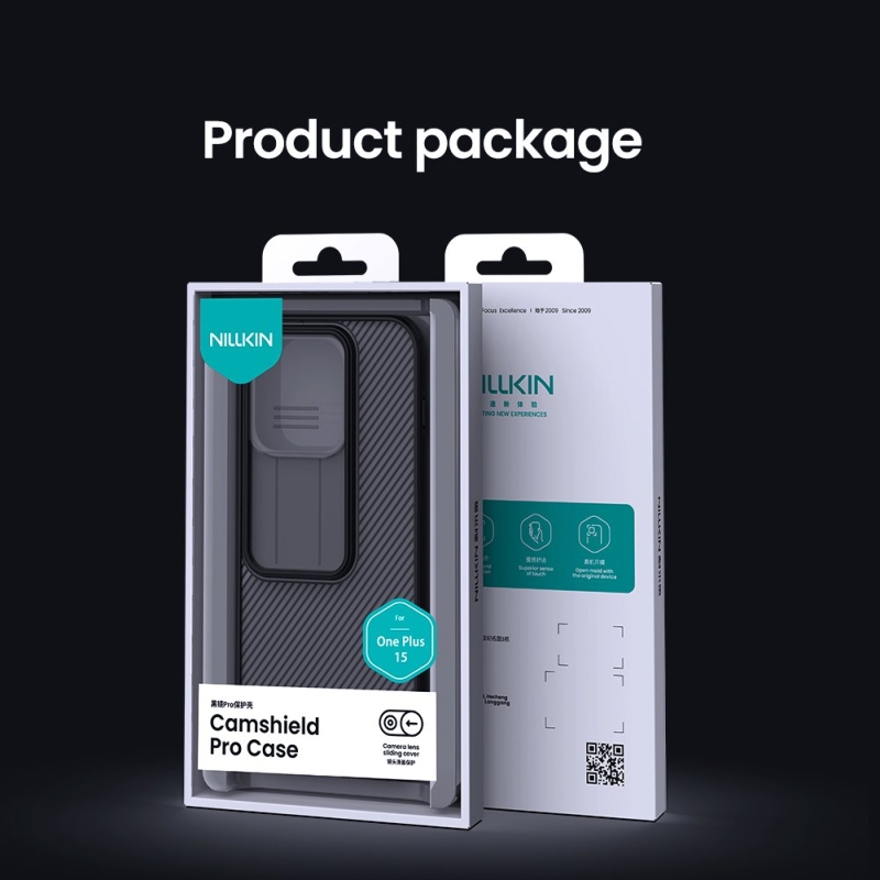 Nillkin CamShield PRO hátlap OnePlus 15-höz, átlátszó, fekete