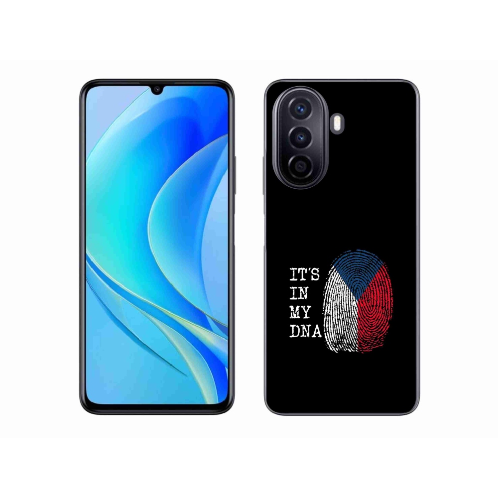 Gél borító mmCase a Huawei Nova Y70 - zászlós ujjlenyomat fekete háttérrel