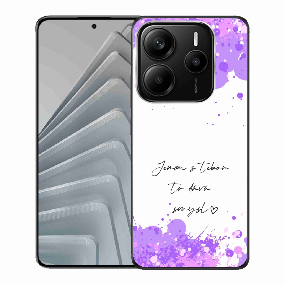 Gél borító mmCase a Xiaomi Redmi Note 14 5G-hez - szerelmes szöveg fehér háttérrel