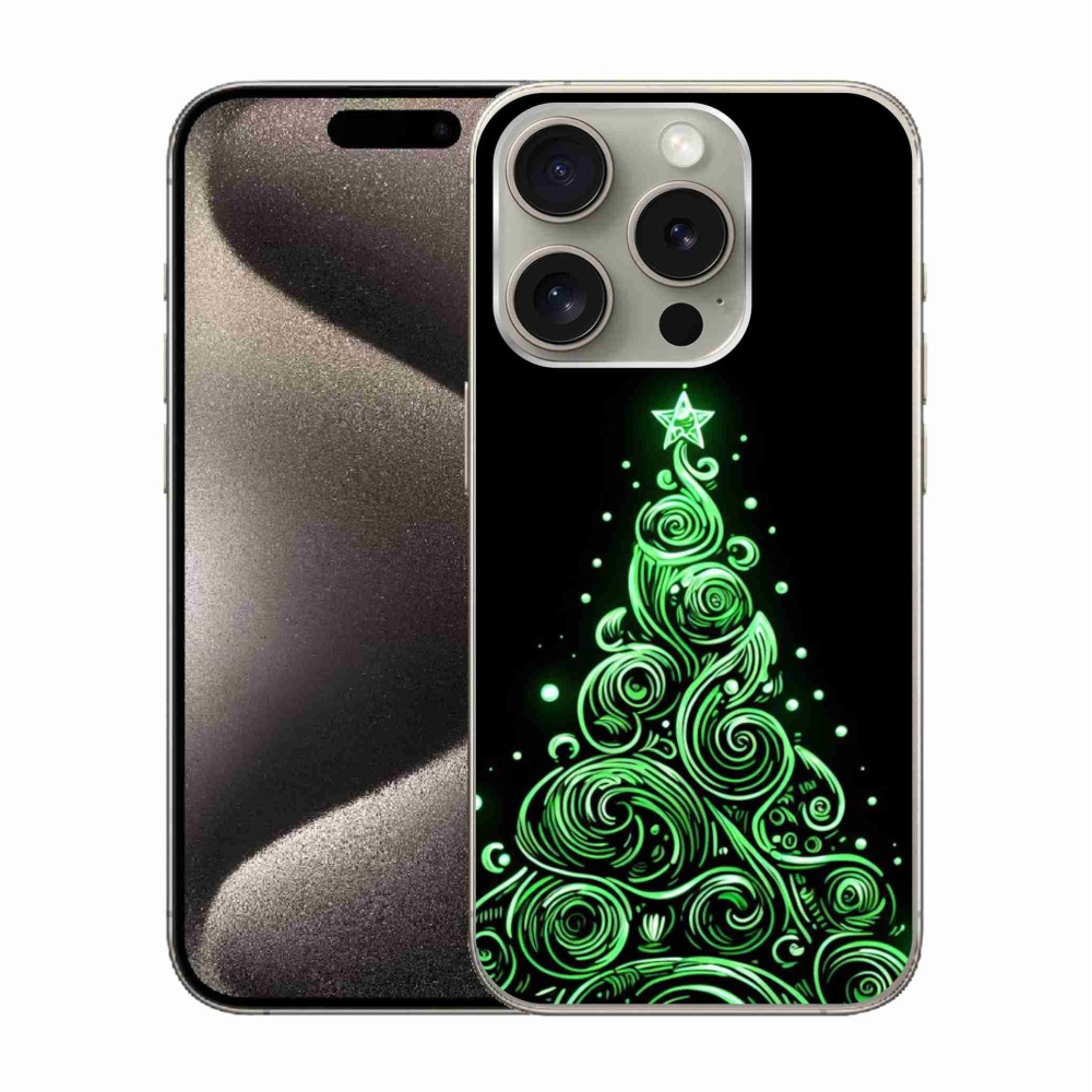Gél borítás mmCase iPhone 15 Pro készülékhez - neon karácsonyfa 3