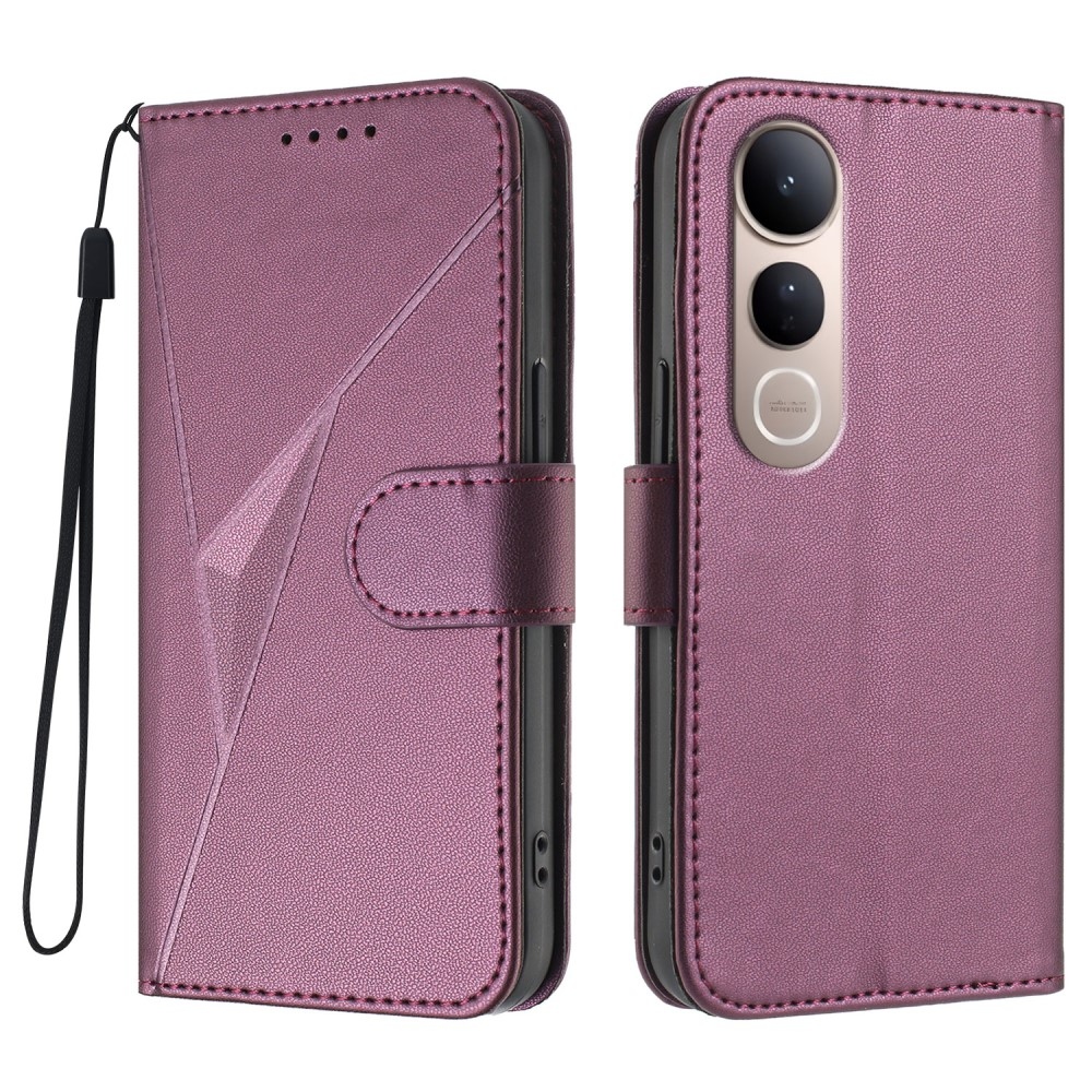 Háromszögek könyv tok Vivo V50 Lite 4G/5G - sötét lila