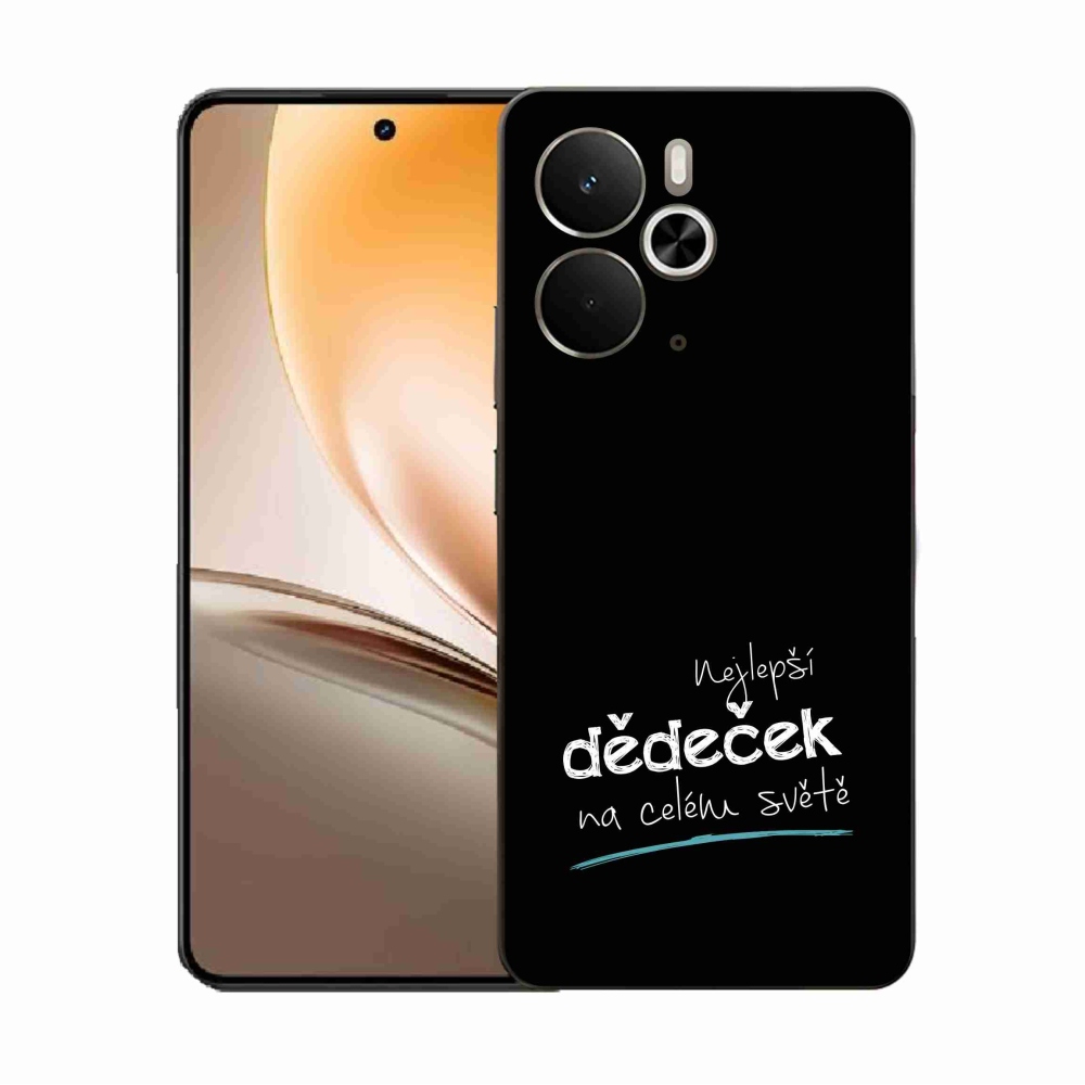 Gél borító mmCase a Realme 14 5G/14T 5G-n - legjobb nagypapa 3 fekete háttérrel