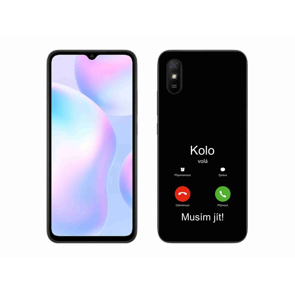 Gél borító mmCase a Xiaomi Redmi 9A - kerek hívások fekete háttérrel