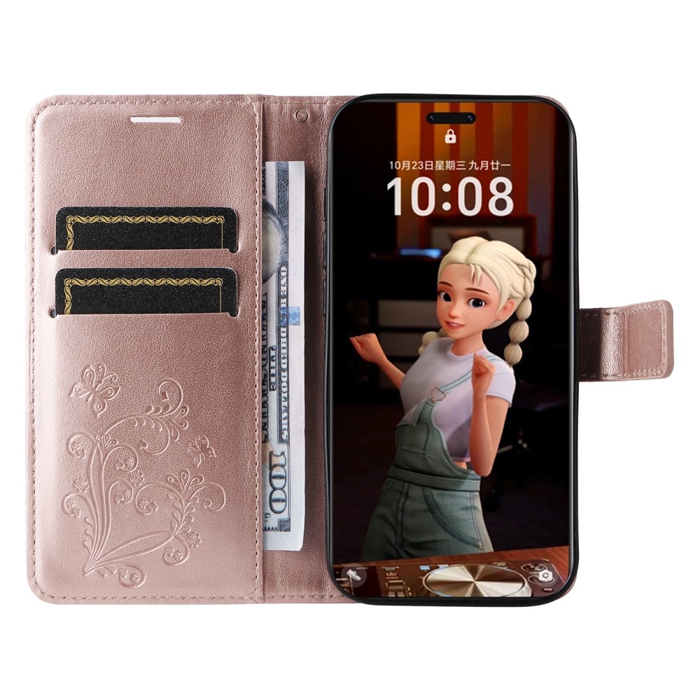 Nagy pillangó könyv tok Honor Magic 7 Pro 5G - rózsa arany