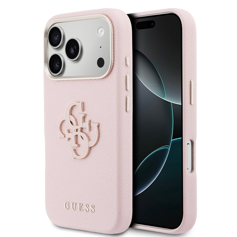 Guess PU gyanta logós hátlap iPhone 17 Pro rózsaszínhez