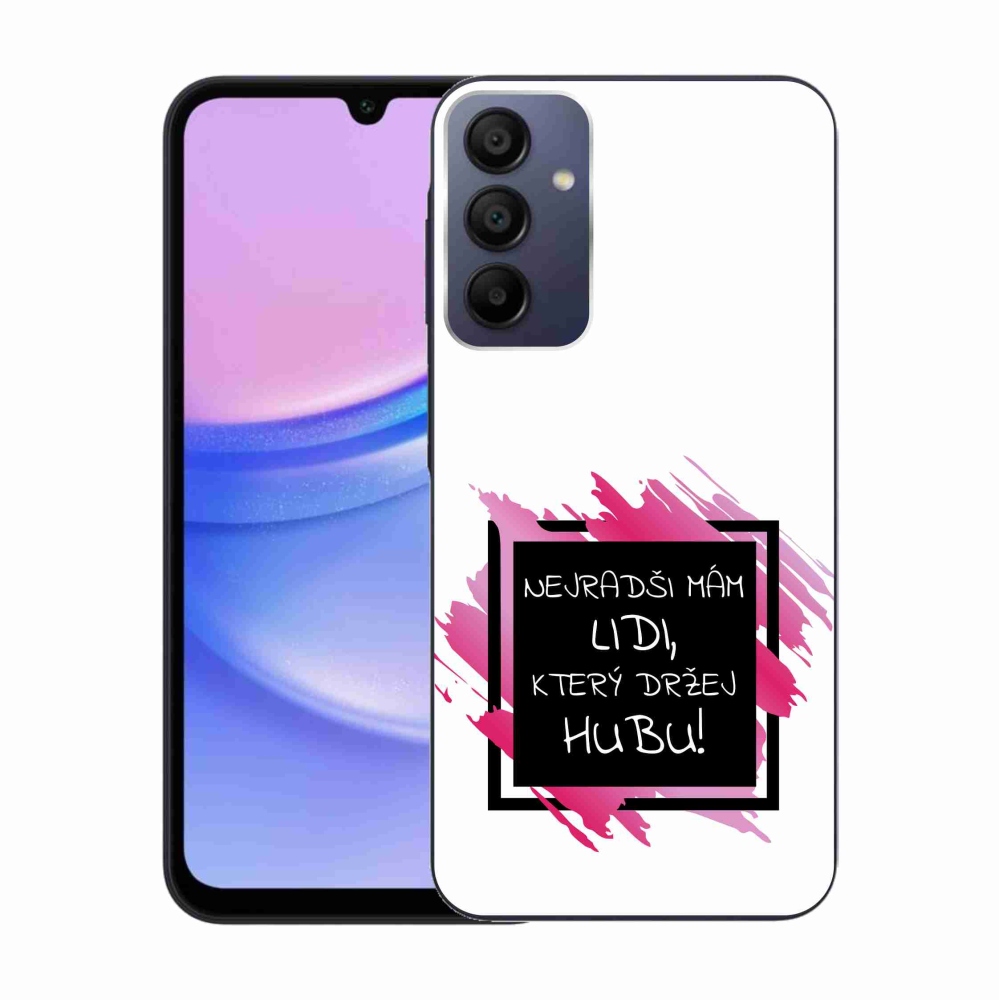 Gél borító mmCase Samsung Galaxy A15 4G/5G - vicces szöveg 7 fekete és fehér háttérrel