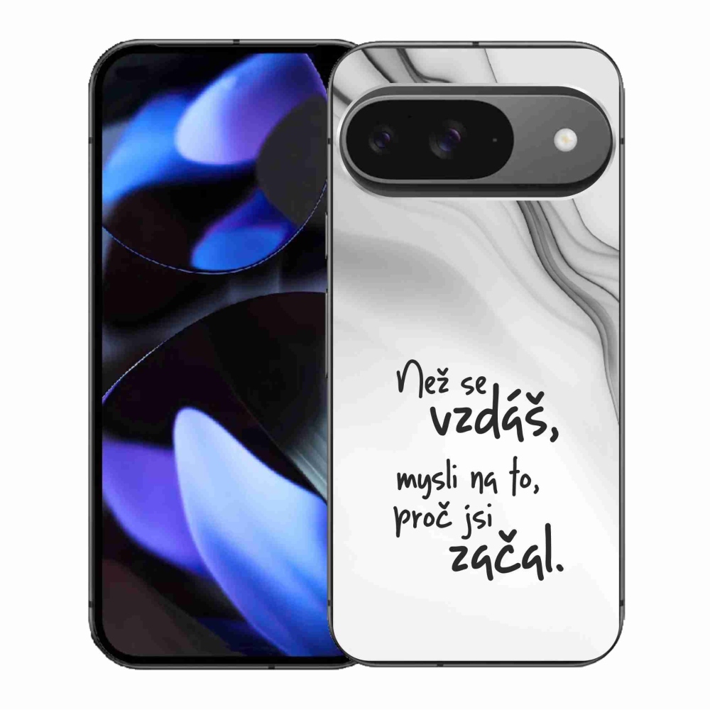 Zselés borítás mmCase a Google Pixel 9/9 Pro készülékhez - Idézet 2 fehér háttér