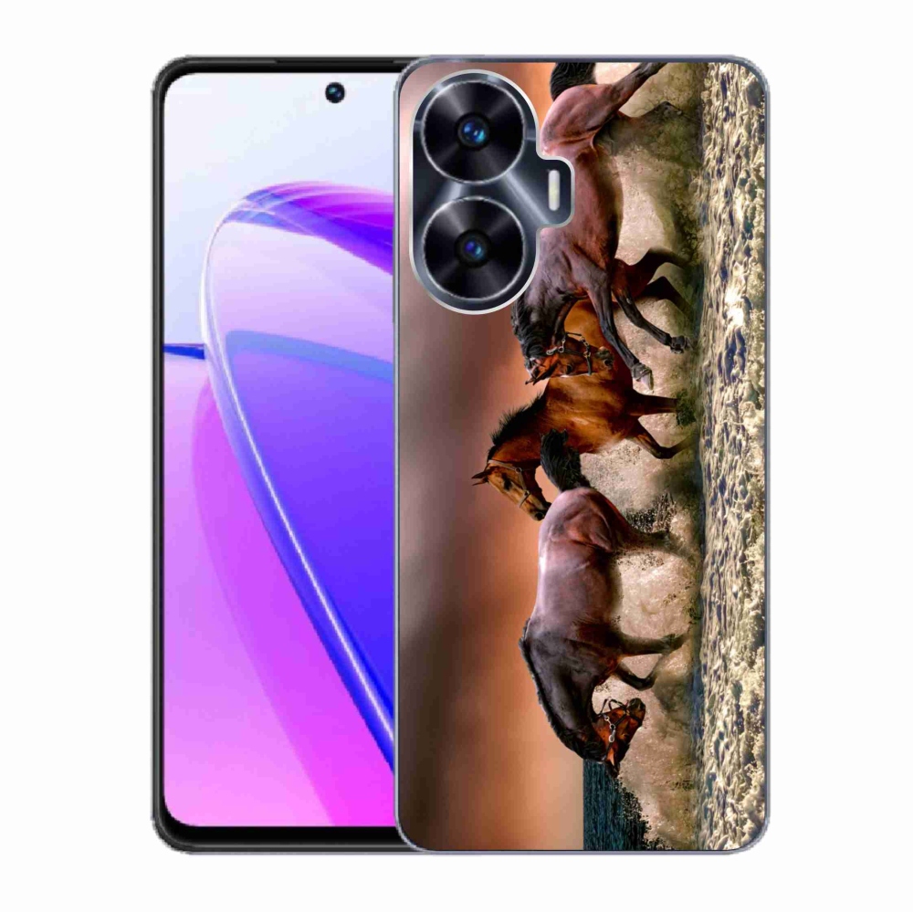 Gél tok mmCase a Realme C55 készülékhez - lovak 1