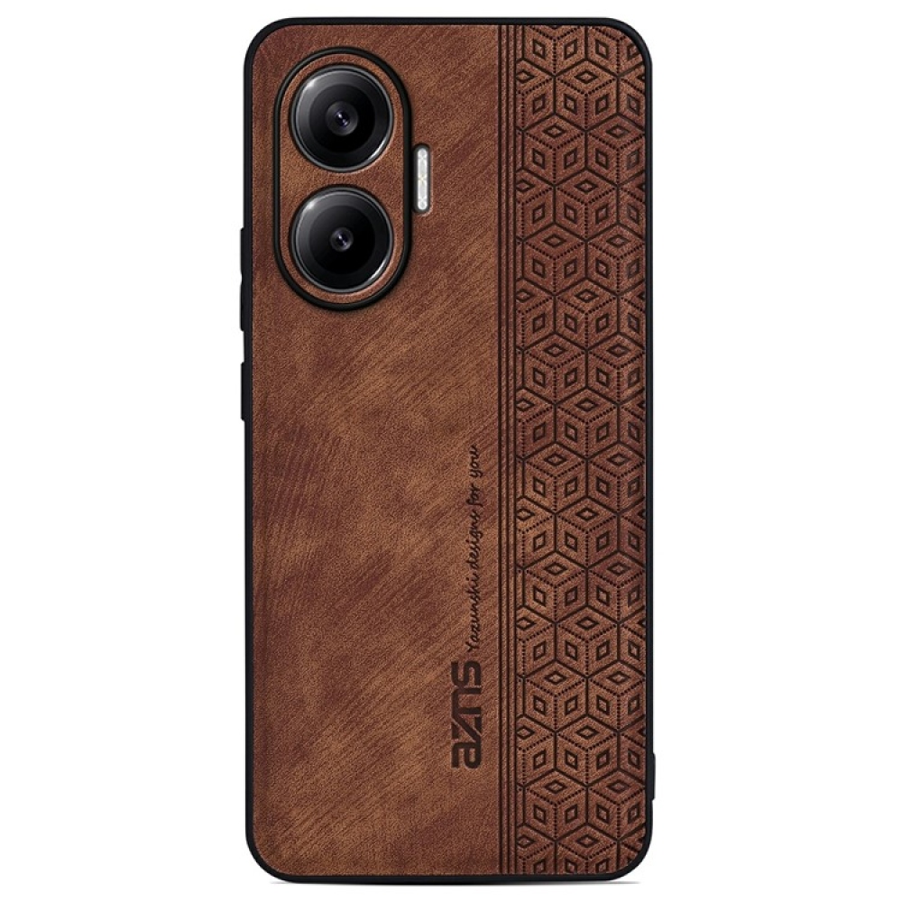 AZNS zselés tok PU bőrrel borítva a Xiaomi Poco F7 5G számára - barna