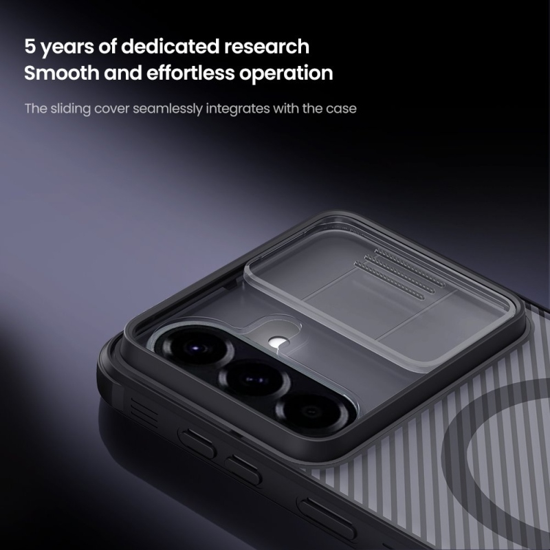 Nillkin CamShield PRO mágneses hátlap Samsung Galaxy A57 átlátszó fekete