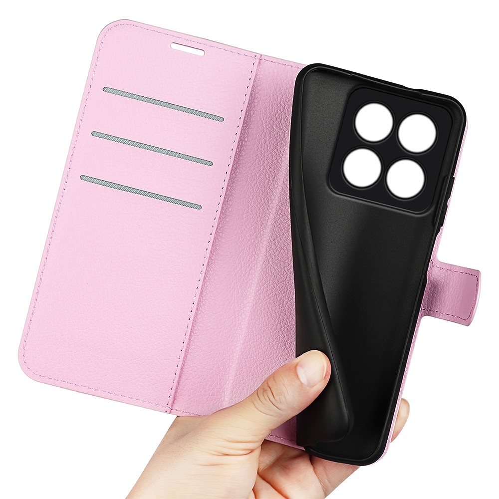 Litchi könyv tok a Xiaomi 14 Pro-hoz - rózsaszínű