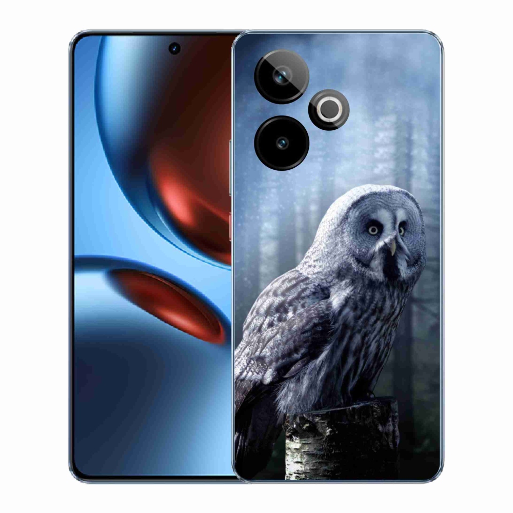 Rugalmas zselés tok mmCase képpel a Realme GT 7 5G/GT 7T 5G számára - bagoly