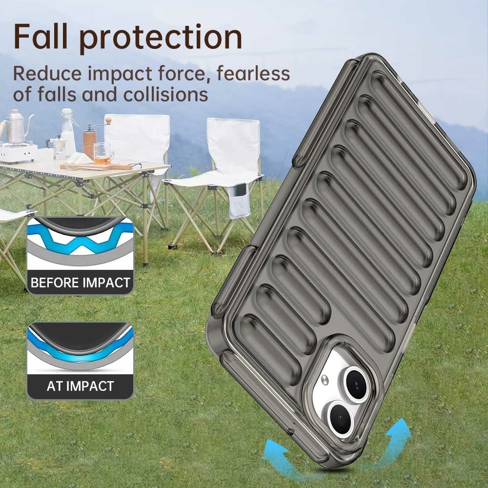 Csíkos tartós borító Samsung Galaxy A06 4G készülékhez - szürke